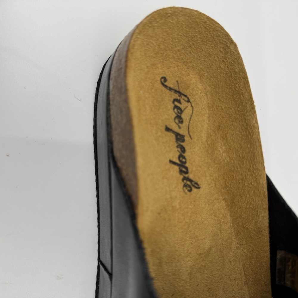 Free People Women's Platform Sidelines Color Black Leather SZ 38 US 8 - Picture 7 of 11